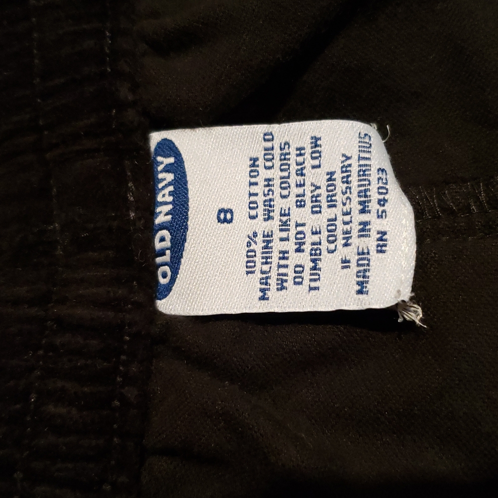 OLD NAVY Skort Girls Snap Buttons Front Cotton Velour Velvet Black - Picture 8 of 12